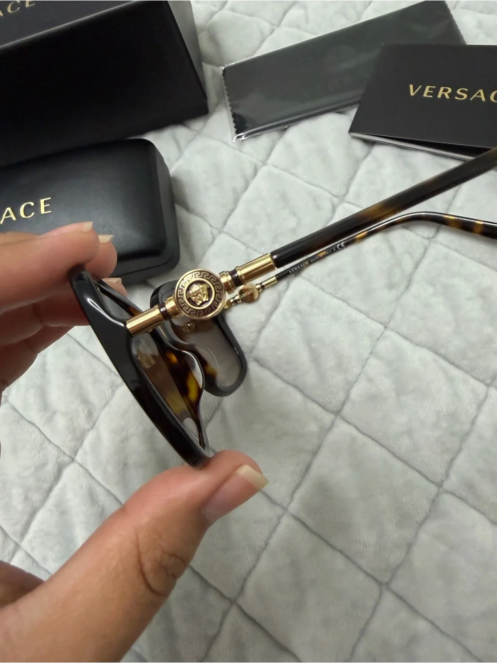 Versace Medusa Medallion Tortoiseshell Sunglasses